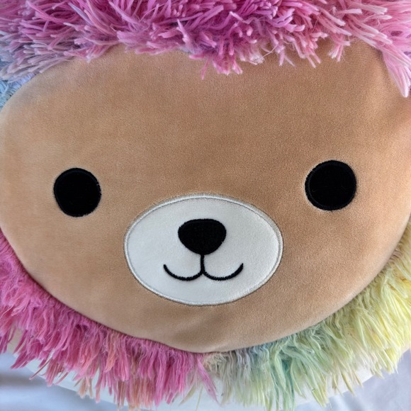 Squishmallow Leonard the Lion Large 16 Inch Rainbow Mane Tan Plush Toy Plushie - Picture 5 of 6